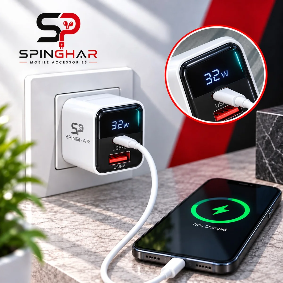 Spinghar Digital-Display Dual-Port Charger Guide for Kabul