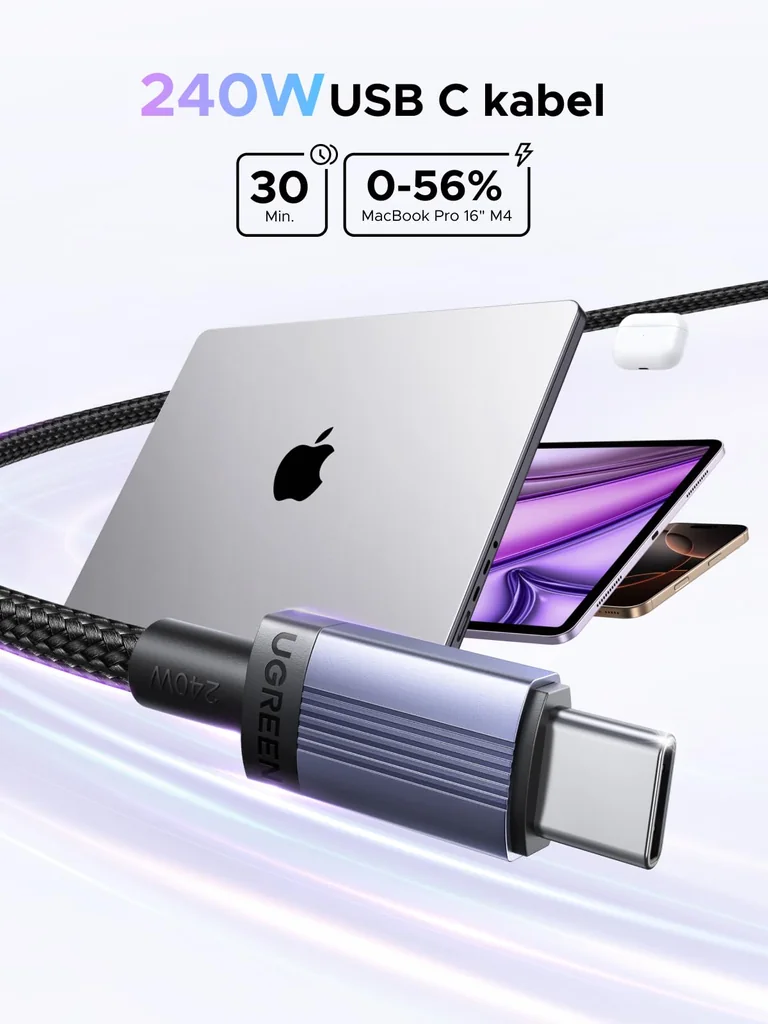 UGREEN 240W Braided USB-C Cable — view 1