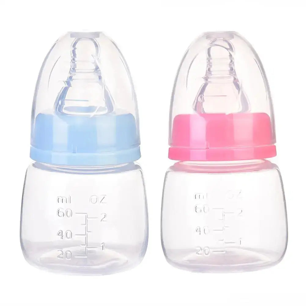 60ML Baby Newborn Mini Portable Feeding Nursing Bottle BPA Free Safe Infant Nursing Nipple Care Feeder Fruit Juice Milk Bottles - SPINGHAR