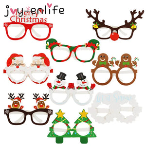 9pcs Santa Claus Xmas Tree Elk Paper Glasses Frame Christmas Glasses Photo Prop Christmas decorations new year Navidad kids gift SPINGHAR