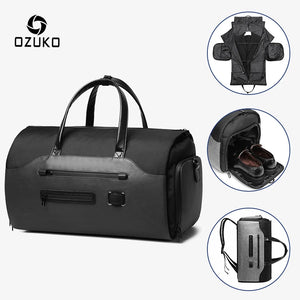 OZUKO Multifunction Men Suit Storage Travel Bag Large Capacity Luggage Handbag Male Waterproof Travel Duffel Bag Shoes Pocket SPINGHAR