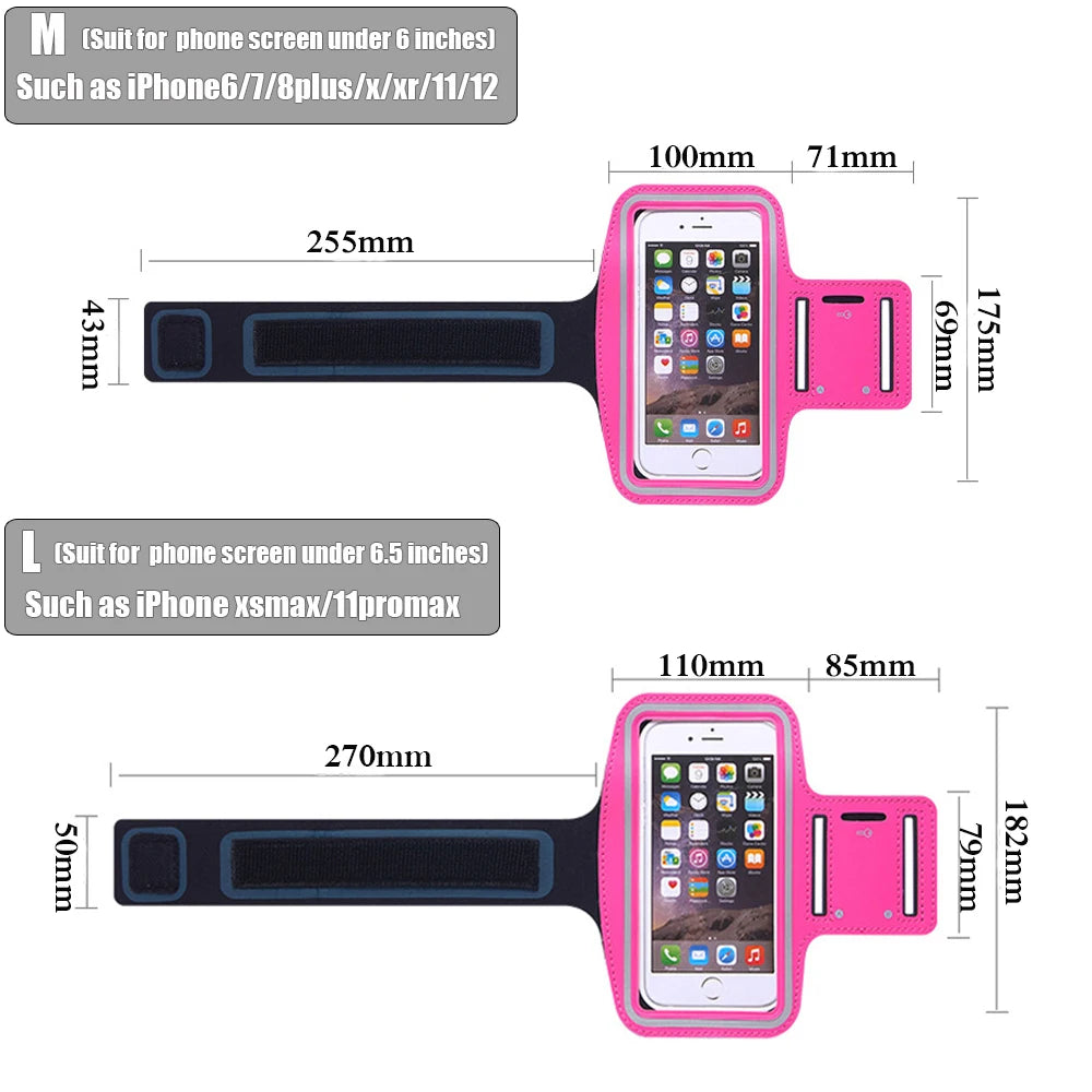 4-6.5 Inch Waterproof Arm Bag Running Bags Men Women Armbands Touch Screen Cell Phone Arms Band Phone Case Sports Accessory SPINGHAR