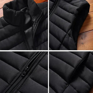 Aiwetin Men' Sleeveless Vest Jackets Winter Fashion Male Cotton-Padded Vest Coats Men Stand Collar Warm Waistcoats Clothing 5XL - SPINGHAR