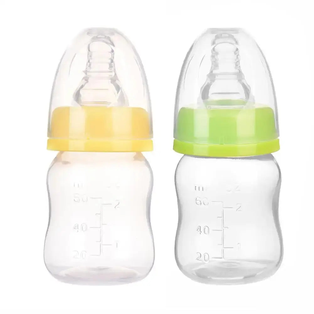 60ML Baby Newborn Mini Portable Feeding Nursing Bottle BPA Free Safe Infant Nursing Nipple Care Feeder Fruit Juice Milk Bottles - SPINGHAR