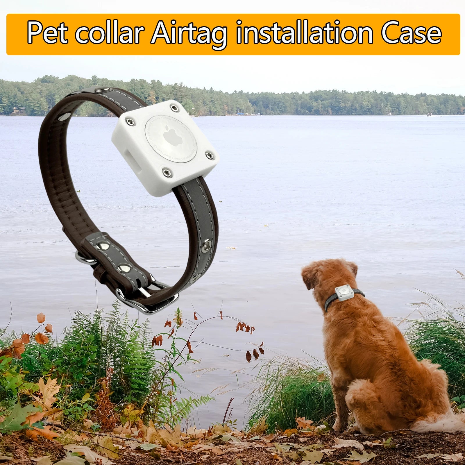 Pet Protective Case GPS Finder Dog Cat Collar Loop for Apple Airtags Locator Tracker Anti-lost Device Holder Fixing Case Cover SPINGHAR