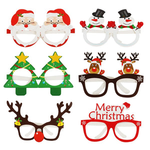 9pcs Santa Claus Xmas Tree Elk Paper Glasses Frame Christmas Glasses Photo Prop Christmas decorations new year Navidad kids gift SPINGHAR