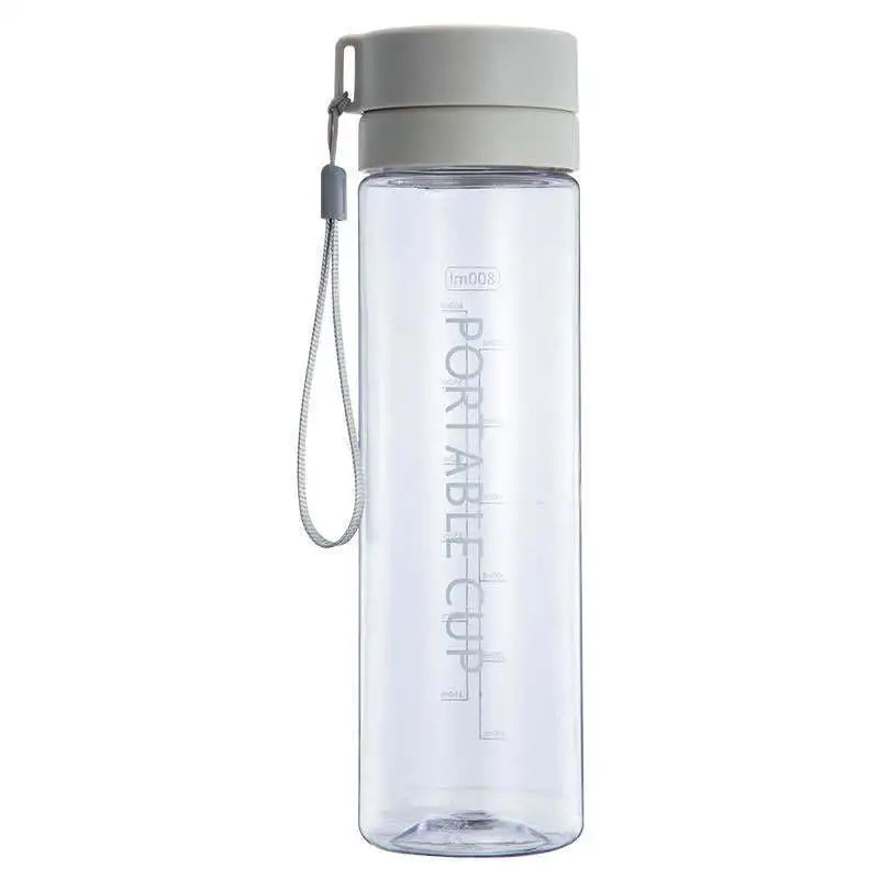 600/800ML Fashion Round Frosted Plastic Water Bottle BPA Free Portable Tea Strainer Large Capacity Sport Transparent Water Cups SPINGHAR