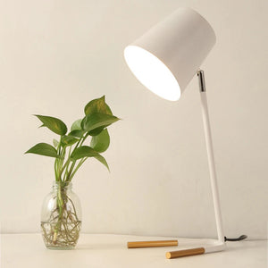 Nordic Simple Iron Table Lamp Modern Countryside Desk Lamp LED E27 Black White For Study Bedroom Parlor Bookstore Hotel Reading SPINGHAR