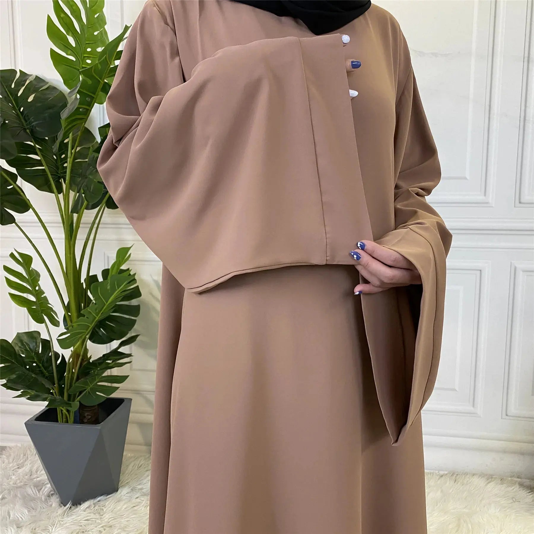 Elegant Dubai Abaya Dresses for Women - Muslim Fashion with Sashes - SPINGHAR