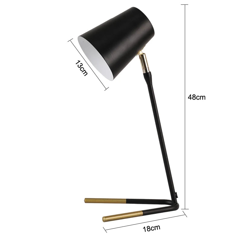 Nordic Simple Iron Table Lamp Modern Countryside Desk Lamp LED E27 Black White For Study Bedroom Parlor Bookstore Hotel Reading SPINGHAR