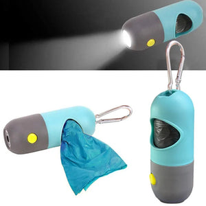 Degradable Dog Poop Bag Dispenser LED light Waste Bags Holder Dispensers Poop Bags Set Dogs Trash Pets Clean Accessories SPINGHAR