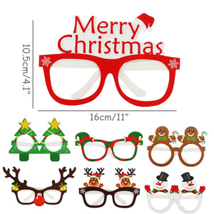 9pcs Santa Claus Xmas Tree Elk Paper Glasses Frame Christmas Glasses Photo Prop Christmas decorations new year Navidad kids gift SPINGHAR