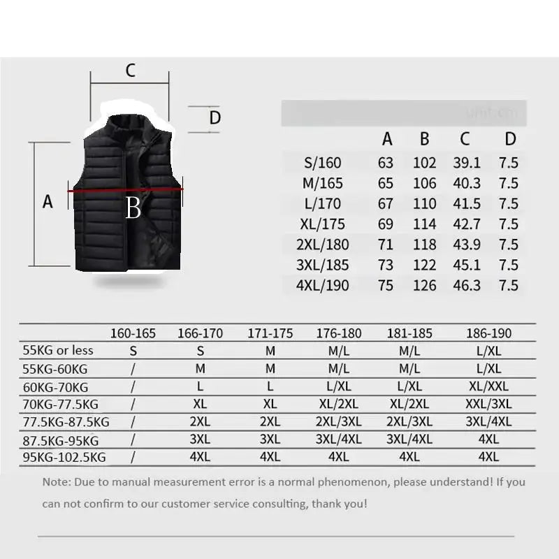 Aiwetin Men' Sleeveless Vest Jackets Winter Fashion Male Cotton-Padded Vest Coats Men Stand Collar Warm Waistcoats Clothing 5XL - SPINGHAR