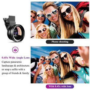 APEXEL 37mm HD 0.45x Super Wide Angle Lens & 12.5x Macro Lens Kit for Smartphones - SPINGHAR