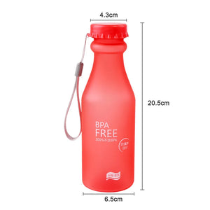 Crystal Water Bottle Transparent Frosted Leak-proof Plastic kettle 550mL Portable Water Bottle for Travel Yoga Running Camping SPINGHAR