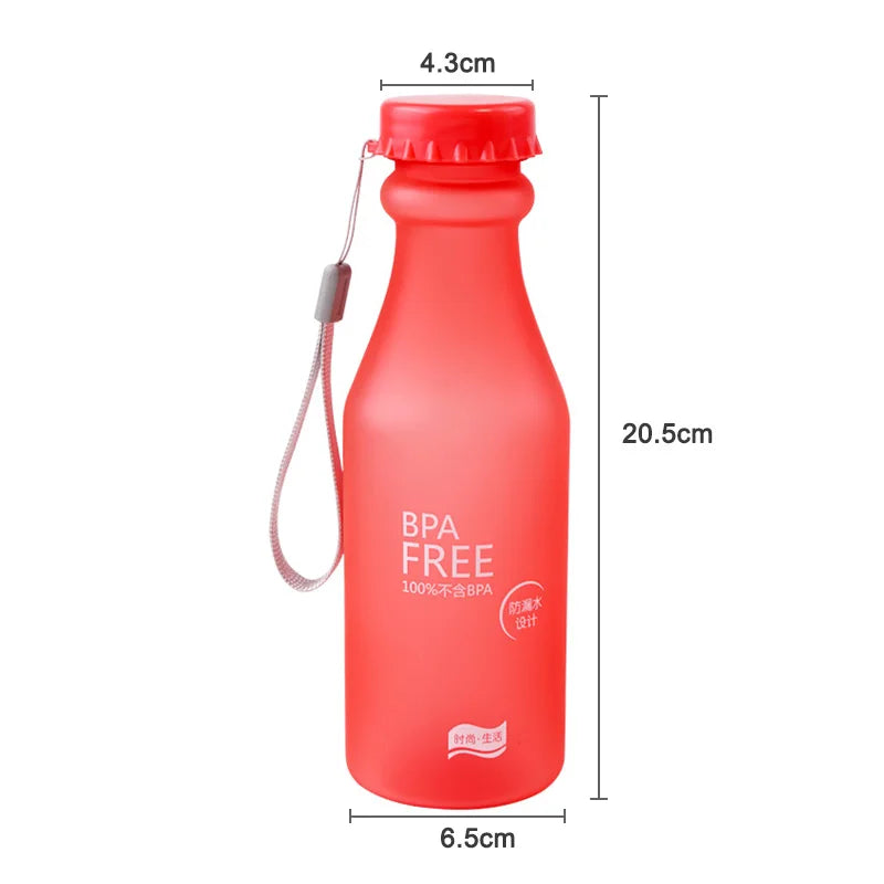 Crystal Water Bottle Transparent Frosted Leak-proof Plastic kettle 550mL Portable Water Bottle for Travel Yoga Running Camping SPINGHAR