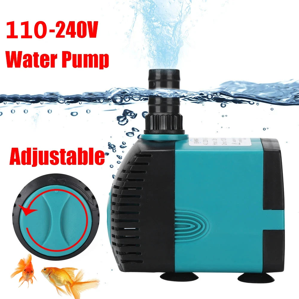 3W 6W 10W 25W 35W 60W Ultra-Quiet Submersible Water Fountain Pump Filter Fish Pond Aquarium Water Pump Tank Fountain 110V-240V SPINGHAR