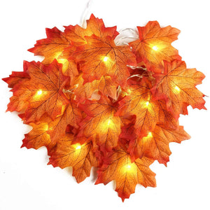 2/3/6M Christmas Decoration Artificial Maple Leaf Leaves LED Light String Lantern Garland Home Party DIY Deco Halloween New Yea SPINGHAR