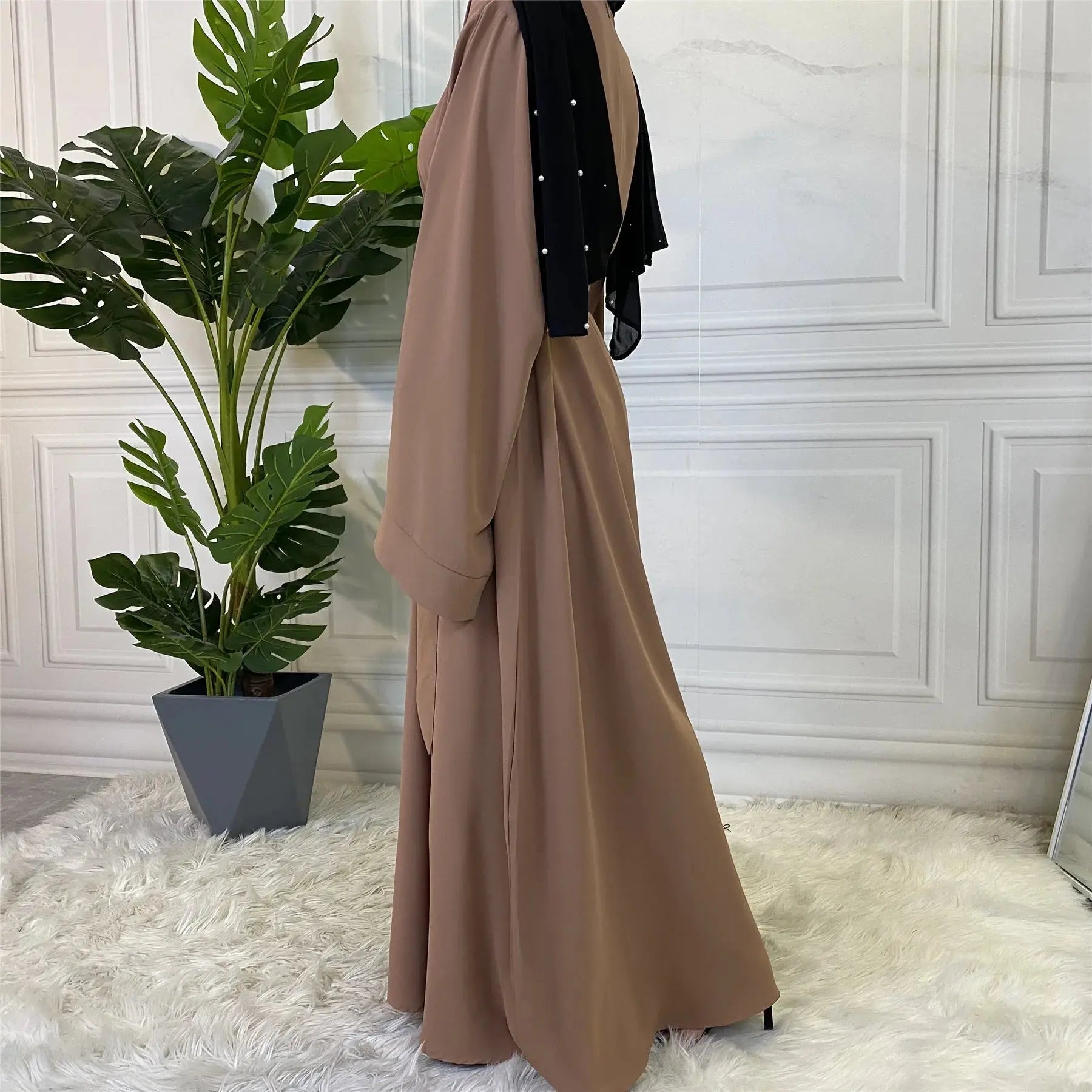 Elegant Dubai Abaya Dresses for Women - Muslim Fashion with Sashes - SPINGHAR