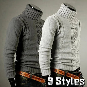 Winter Men's High Quality Turtleneck Sweater Thicken Sweater Casual Pullover - SPINGHAR