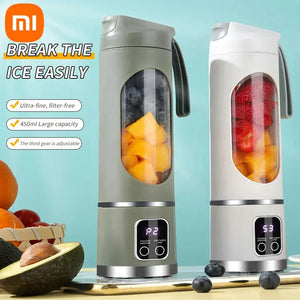 Xiaomi 450ml Fruit Juicer 8 Blades 3 Speeds USB Rechargeable Adjustable Double Lid Design Durable Ice Crusher Portable Blender - SPINGHAR