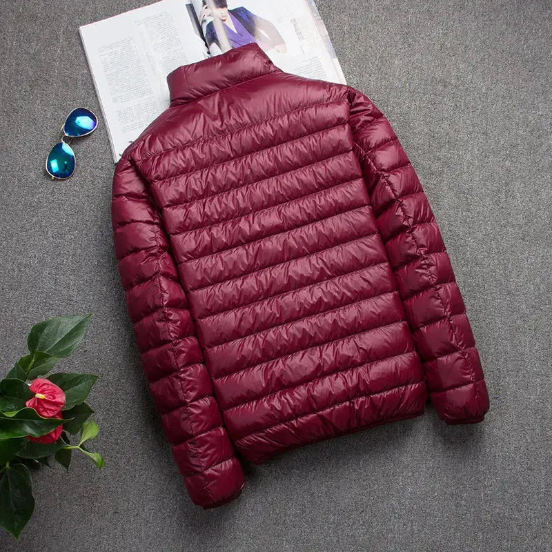 New autumn and winter Down jacket men's fashion hooded super light warm slim coat Down jacket men's coat - SPINGHAR