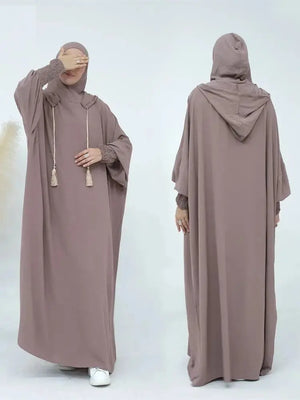 Ramadan Niqab Khimar Abaya - Muslim Dress Kaftan for Women - SPINGHAR