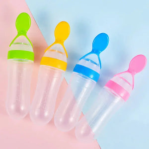 Squeezed Milk Bottle Food Grade Silicone Newborn Training Spoon Baby Grain Food Supplement Feeder Safe and Practical - SPINGHAR