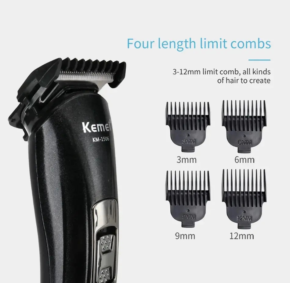 Kemei KM-1506 3-in-1 Electric Shaver - USB Rechargeable Hair Trimmer - SPINGHAR