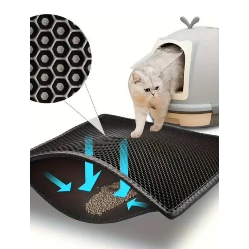 Cat Waterproof Litter Mat - Double Layer, Washable, Non-Slip Pet Supply SPINGHAR