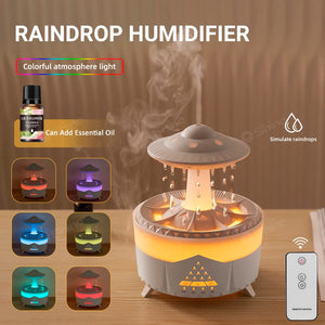 2023 Rain Cloud Humidifier Water Drip with Remote Raindrop Humidifier Rain Cloud Diffuser Mushroon Air Humidifier with Rain Lamp SPINGHAR