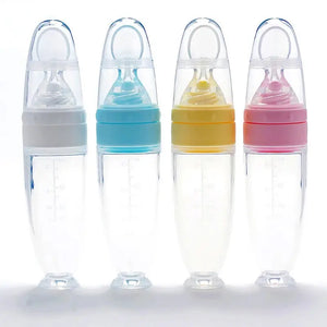 Baby dropper Feeding Squeeze Spoon Bottle Silicone Food Supplement Container Children Rice Paste Cute Soft Non-slip for Boy Girl - SPINGHAR