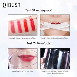 QIBEST Velvet Matte Liquid Lipstick - Waterproof Long-Lasting Lip Gloss - SPINGHAR