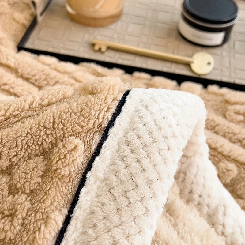 Cozy Carved Velvet Flannel Blanket SPINGHAR