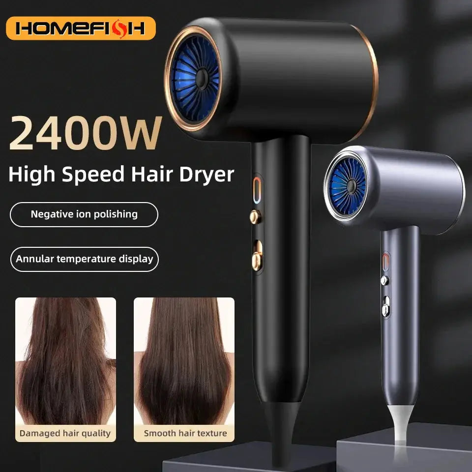 F33 T821 Professional Hair Dryer Hot Cold Wind Air Brush Hairdryer Negative Lonic Blow Dryer Strong PowerDryer Salon Tool 2400W - SPINGHAR