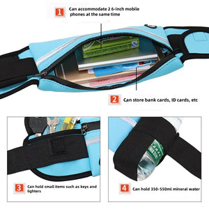 Outdoor Sports Waterproof Reflective Strip Waist Bag Mobile Phone Cycling Fitness Running Waist Bag Adjustable Elastic Strap SPINGHAR