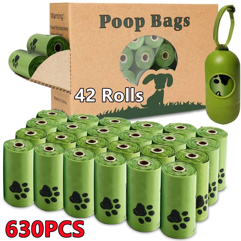 New Pet Biodegradable Trash Bag Dog Poop Bags Bulk Biobase Scented Poo Bag Degradable Cat Waste Bags Dog Poop Dispenser Gifts SPINGHAR