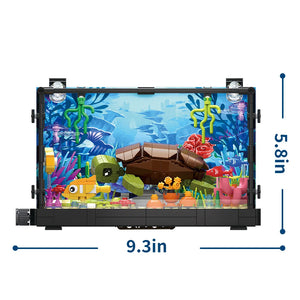 Idea Fish Tank Building Block Set with Light，Aquarium, Marine Life, Jellyfish And Turtle Ecological Tank, Toys For Boys And Girl SPINGHAR