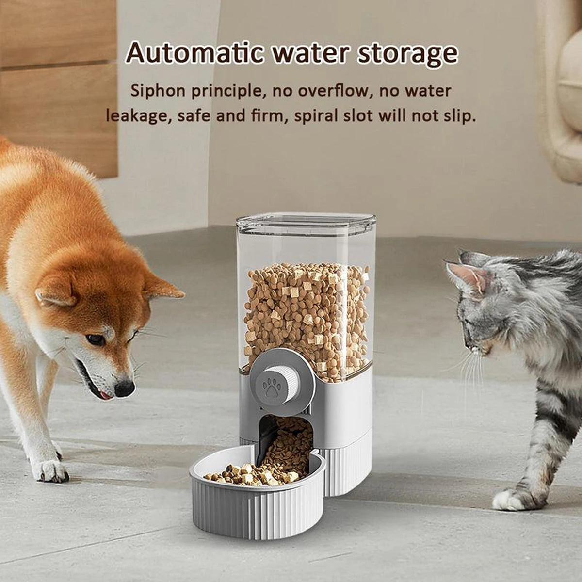 1.2L Automatic Pet Feeder Cage Hanging Bowl，Suitable for Small Puppy Cat Rabbit Food Container Dispenser Bowl SPINGHAR