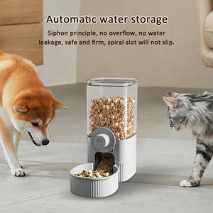 1.2L Automatic Pet Feeder Cage Hanging Bowl，Suitable for Small Puppy Cat Rabbit Food Container Dispenser Bowl SPINGHAR