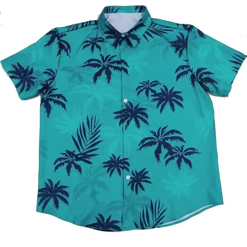 Summer Hawaii Beach Men's Oversized Shirts - Cosplay & Party Outfits - SPINGHAR