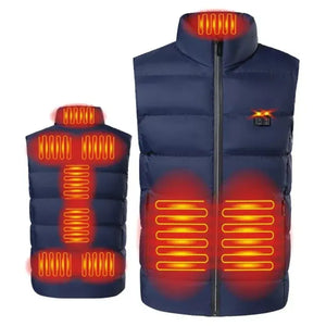 9 Areas Heated Vest Jacket USB Men Winter Electrically Heated Thermal Waistcoat for Hunting Hiking Warm Hunting Jacket - SPINGHAR