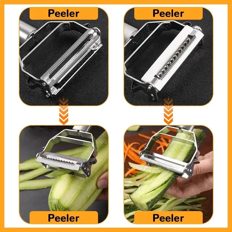 Multifunctional Kitchen Peeler Vegetable Fruit Peeler Stainless Steel Durable Potato Slicer Household Shredder Carrot Peeler - SPINGHAR