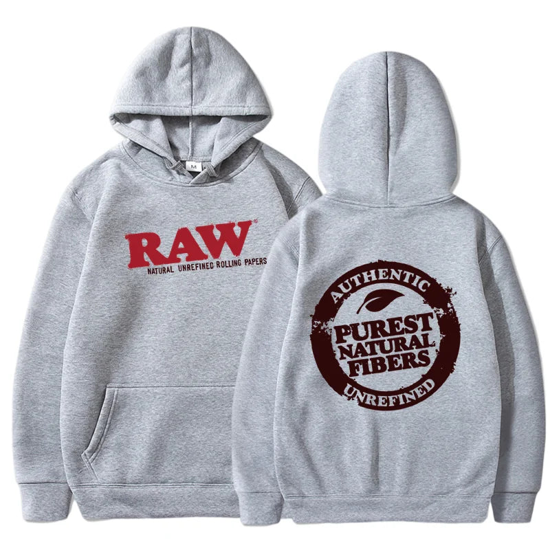 RAW Fashion Hoodie Men's Sweatshirt Polar Fleece Hooded Harajuku Hip Hop Casual Men's Ladies Hoodie High Quality Pullover Hoodie SPINGHAR