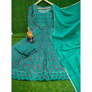 Salwar Kameez Pakistani Indian Wedding Wear Cotton Fabric Printed Anarkali Dress - SPINGHAR