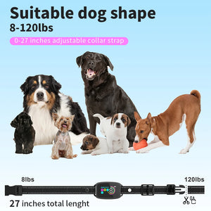 Dog Training Collar Automatic Anti Bark Dog Collar Type-C Rechargeable Dog Trainer Electric Shock Vibration Buzzer Waterproof SPINGHAR