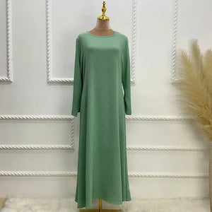 New Long Sleeve Abaya with Pockets - Jazz Crepe EID Dress - SPINGHAR