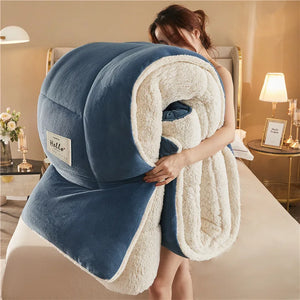 Thickened Winter Flannel Fleece Quilt Blanket for Cold Nights SPINGHAR