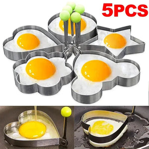 New Stainless Steel Fried Egg Mold Heart Pancake Maker Breakfast Baking Omelette Rings Cooking Tools Kitchen Accessories Gadget - SPINGHAR