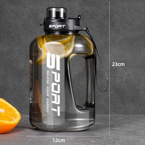 1.2L/1.7L/2.5L Large Capacity Water Bottle Big Belly Cup Sports Water Bottle Ton Ton Bucket Student Portable Plastic Space Cup SPINGHAR